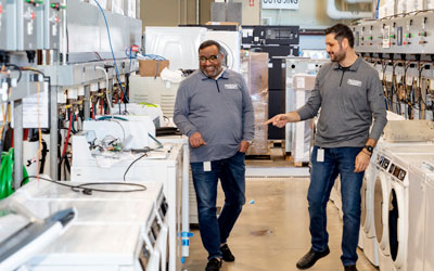 Maytag employees in Whirlpool Commercial laundry tech center Maytag employees in Whirlpool Commercial laundry tech center